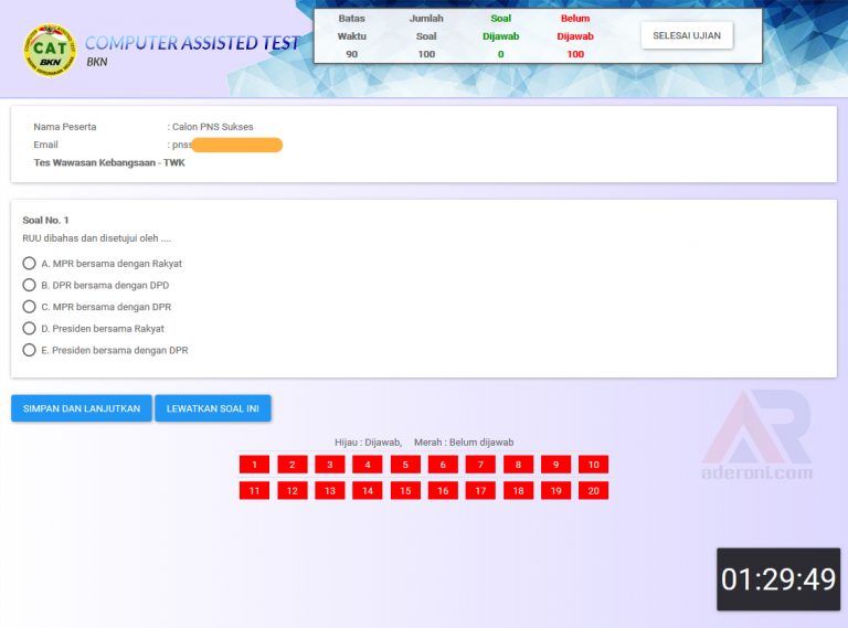 Cara Pendaftaran Simulasi CAT BKN Online 2020, Resmi ! - Ade Roni ...